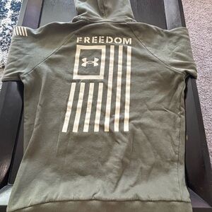 Under Armour Olive Hoodie with Logo Freedom